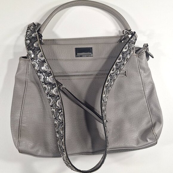 Juicy Couture Handbags - Juicy Couture Gray Faux Leather Crossbody Purse Bag Sequin Strap